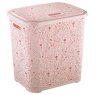 Корзина для білизни з кришкою 67 л Elif Plastik Ажур рожевий (322)
