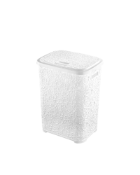 Корзина для білизни з кришкою 67 л Elif Plastik Ажур білий (322)