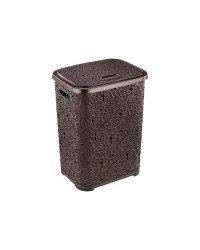 Корзина для білизни з кришкою 67 л Elif Plastik Ажур коричневий (322)