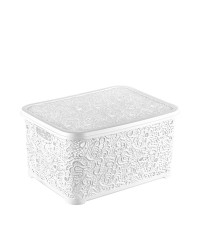 Скриня для зберігання Elif Plastic з кришкою біла 10л 250x345x160 (377-1)