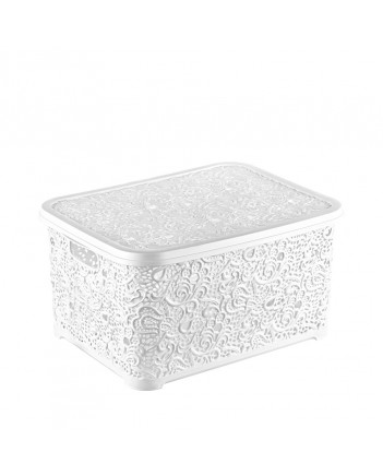 Скриня для зберігання Elif Plastic з кришкою біла 6л 210x290x125  (374-1)