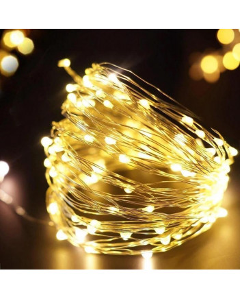 Гірлянда РОСА 50 LED, 5 м, на батарейках + USB, теплий білий (1977-07)