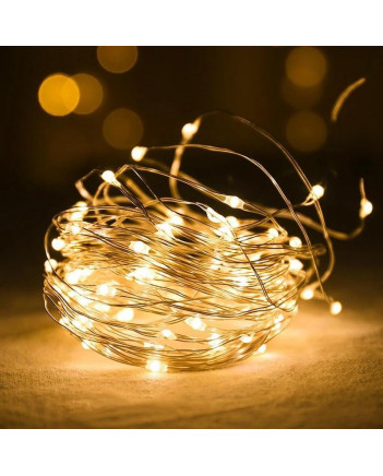 Гірлянда РОСА 50 LED, 5 м, на батарейках + USB, теплий білий (1977-07)