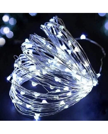 Гірлянда РОСА 100 LED, 10 м, на батарейках + USB, білий (1978-03)