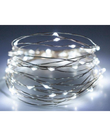 Гірлянда РОСА 100 LED, 10 м, на батарейках + USB, білий (1978-03)