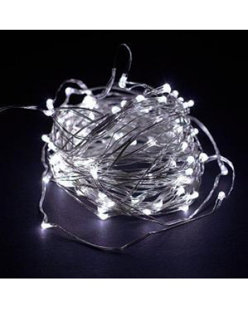 Гірлянда РОСА 100 LED, 10 м, на батарейках + USB, білий (1978-03)