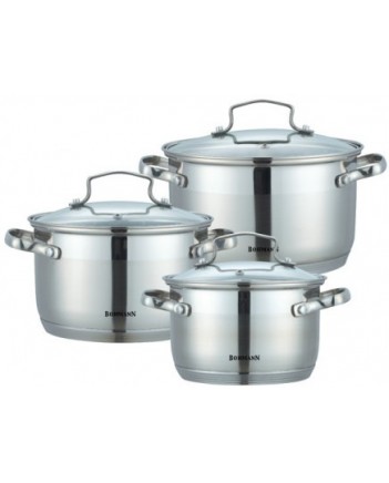 Набір каструль Bohmann 2,1 2,9 л 3,9 л (BH-71903)