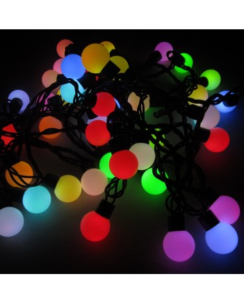 Гірлянда кульки 18 мм, 40 LED, 7 м, мульті (чорний провід) (1318-77)