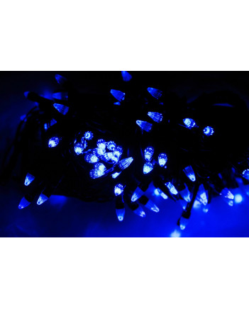 Гірлянда конус 500 LED, 28 м, синій (чорний провід) (1250-02)
