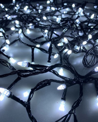 Гірлянда конус 500 LED, 28 м, білий (чорний провід) (1250-03)