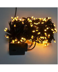 Гірлянда конус 200 LED, 10 м, теплий білий (чорний провід) (1220-07)