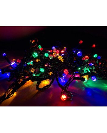 Гірлянда рубін 200 LED, 13 м, мульті (чорний провід) (1282-54)