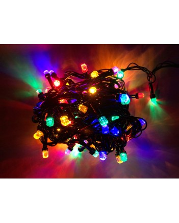 Гірлянда рубін 200 LED, 13 м, мульті (чорний провід) (1282-54)