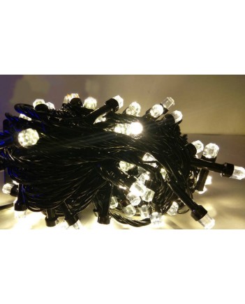 Гірлянда рубін 100 LED, 7 м, білий (чорниий провід) (1281-03)