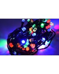 Гірлянда рубін 100 LED, 7 м, мульті (чорний провід) (1281-54)