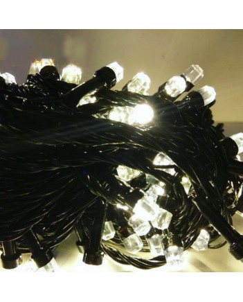 Гірлянда рубін 100 LED, 7 м, білий (чорниий провід) (1281-03)