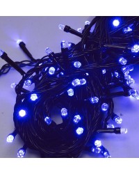 Гірлянда рубін 100 LED, 7 м, синій (чорний провід) (1281-02)