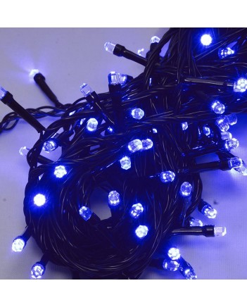 Гірлянда рубін 200 LED, 13 м, синій  (чорний провід) (1282-02)