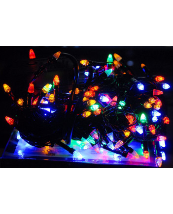 Гірлянда конус 500 LED, 28 м, мульті (чорний провід) (1250-01)