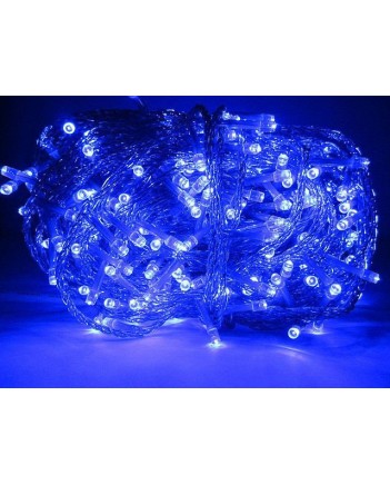 Гірлянда 100 LED, 6 м, синій (прозорий провід) (1110-02)